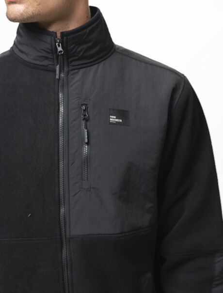 Campera Polar Combinada New26 Negro/Negro
