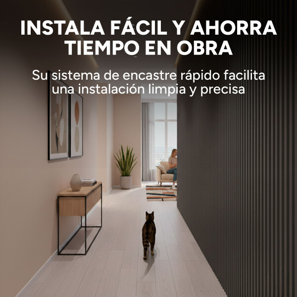 Pack x100 Wpc Simil Madera Wall Panel Lambrin 2.90m x 16.7cm Color Madera Gris Oscuro