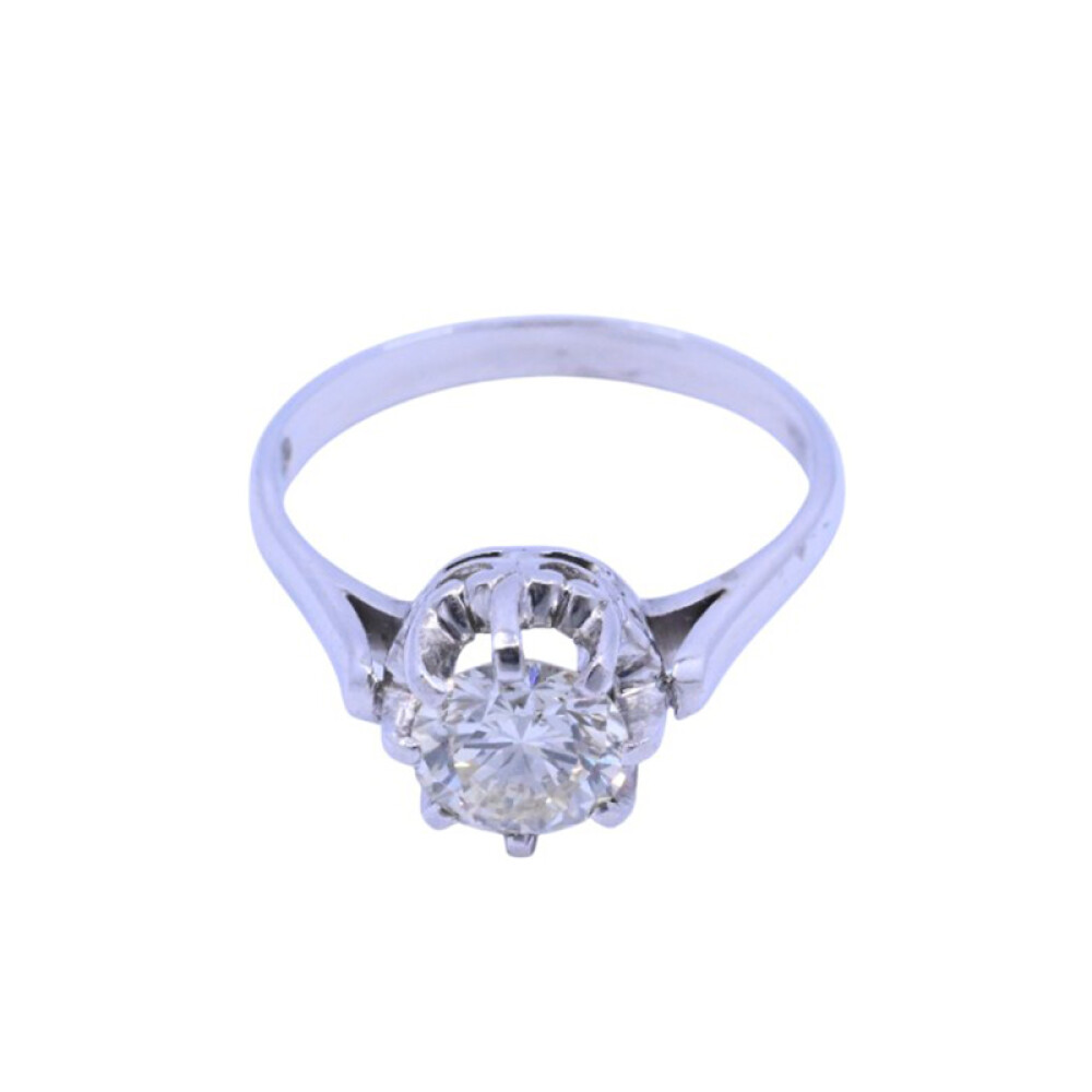 Anillo oro 18 k blanco, platino y brillante con engarce 6 puntas. Anillo oro 18 k blanco, platino y brillante con engarce 6 puntas.