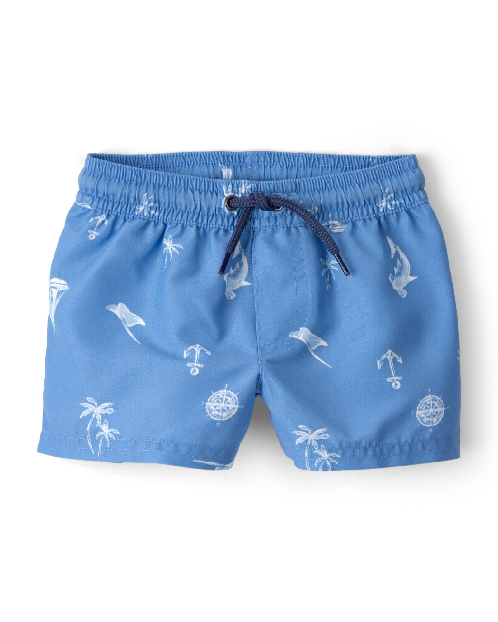 Traje de baño dos piezas, remera manga larga y short, con protección UPF 50+, estampa tiburón Sin color