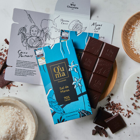 Chocolate 70% cacao con sal de maras y almendras Quma Choco Sal De Maras Y Alm Quma
