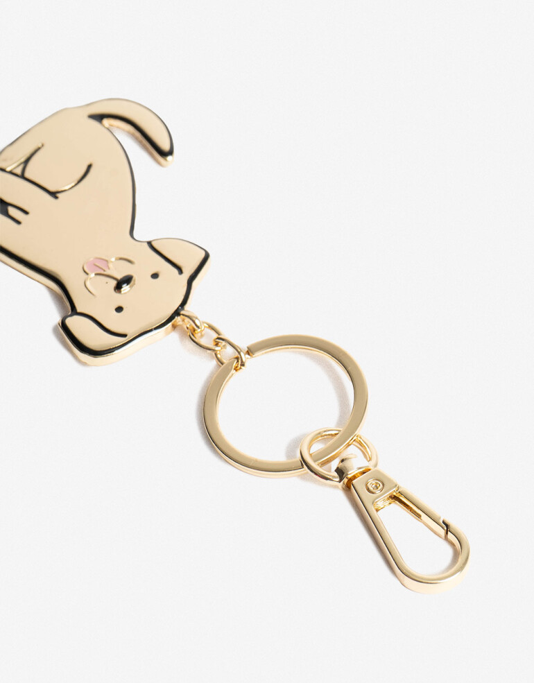 Llavero Metal Llavero Metálico Perro. - Dorado