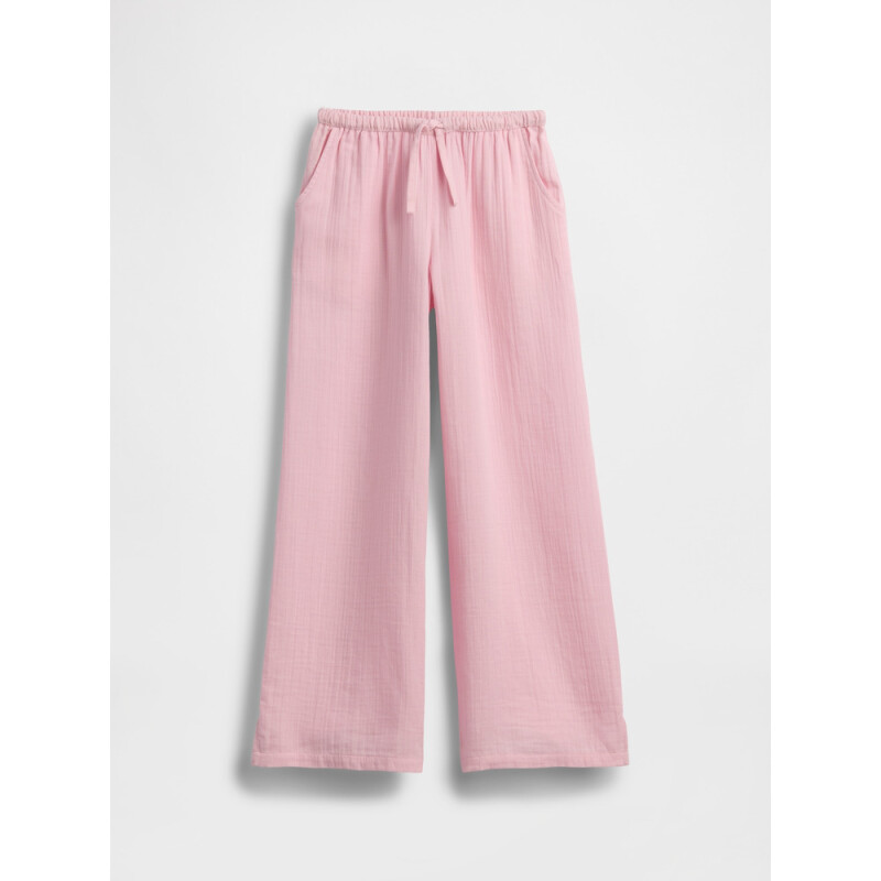 GAUZE WIDE LEG PANT ROSE MIST