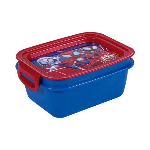 Pote Plástico Spidey Con Traba y División 630 ml U