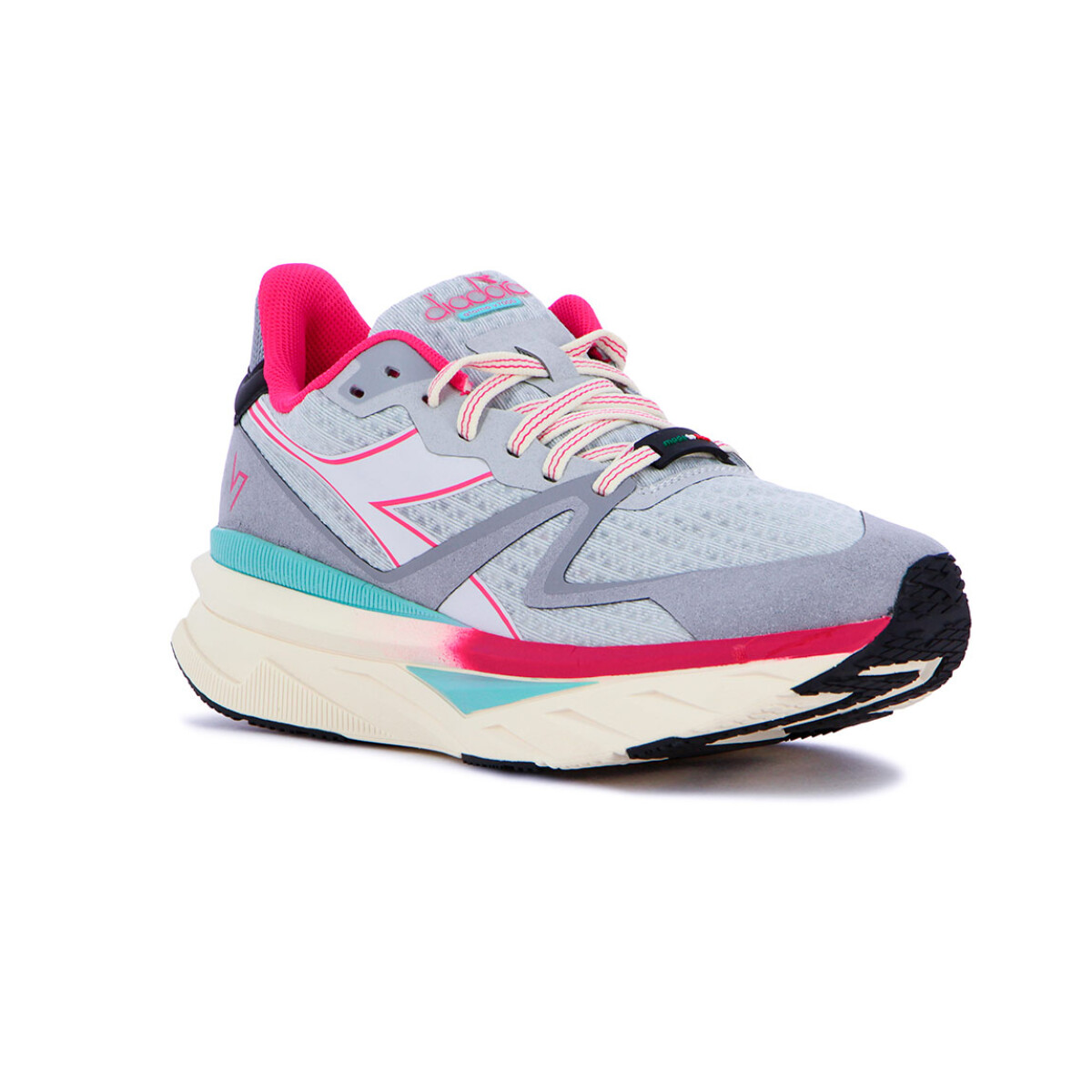 Championes Diadora Atomo V7000 Mujer - Plateado-rojo 