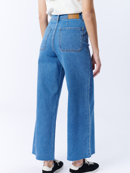 Pantalón de jean ancho Azul Medio