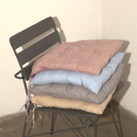 Almohadón para silla rayas rojo
