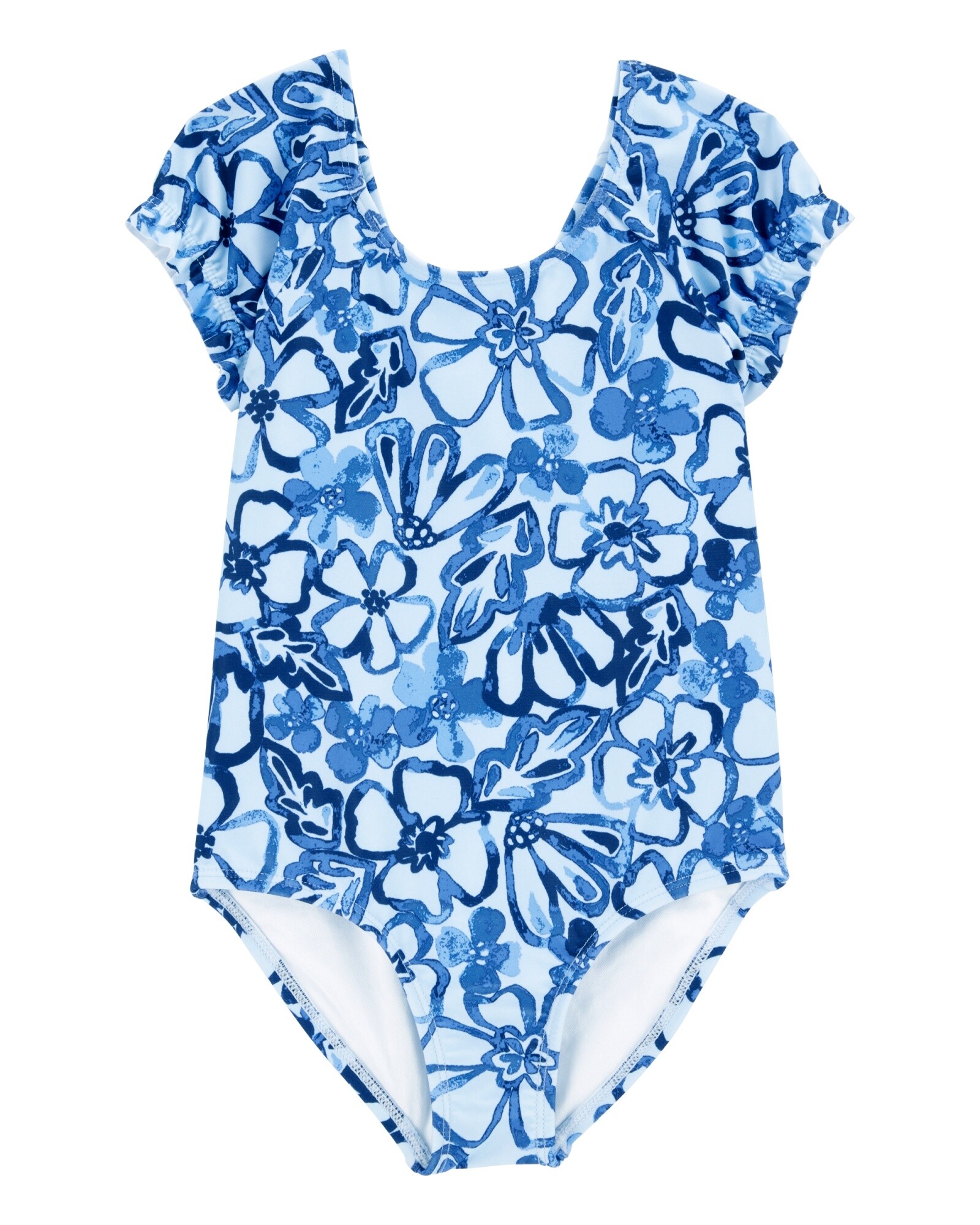 Malla de baño una pieza, con protección UPF 50+, diseño floral Sin color