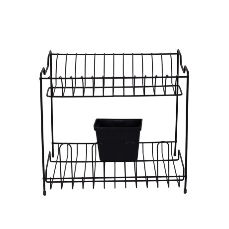 ESCURRIDOR DOS PISOS ACERO NEGRO DUO ELEGANCE