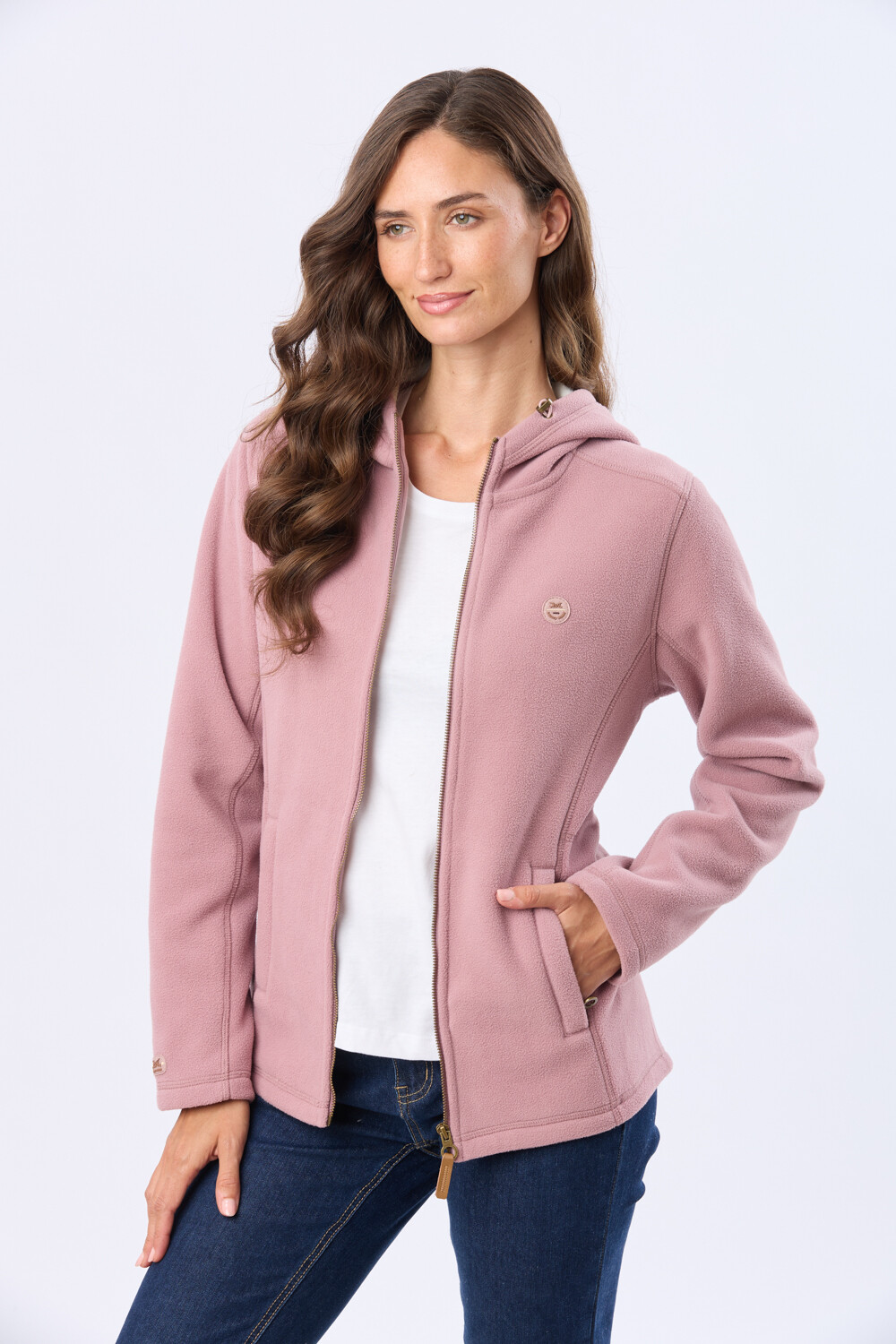 CAMPERA POLAR CON CAPUCHA Rosado