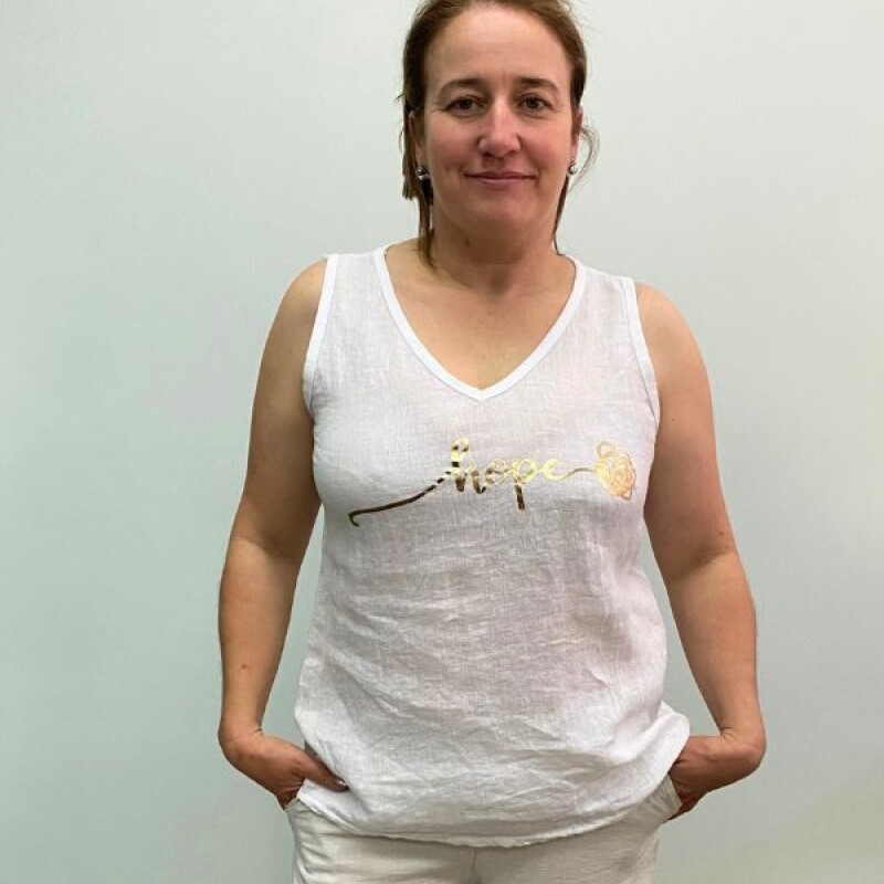 Musculosa de lino Italiana Blanco