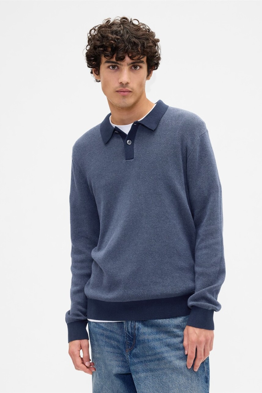 Buzo Tipo Polo Hombre Tapestry Navy