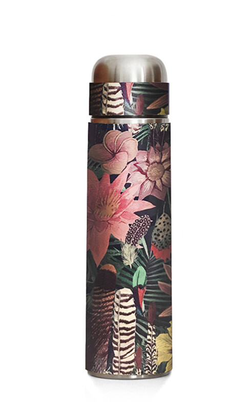 TERMO 1 LITRO ARIES FLORES Y PLUMAS