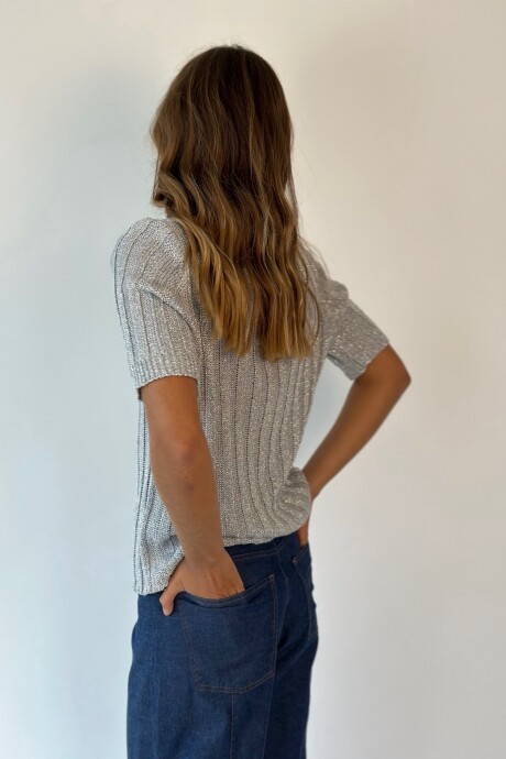 TOP PARADISO CON LUREX Plateado