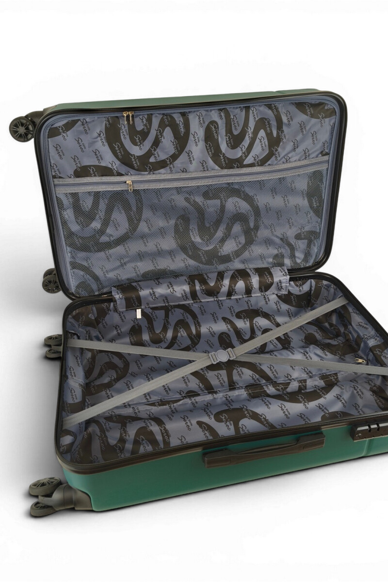 Set de 3 valijas ABS (fibra) de 20", 24" y 28" Verde oscuro