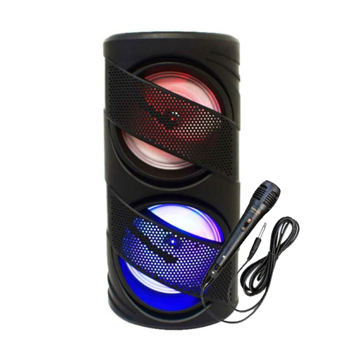 Parlante torre portátil 2 x 6,5" bluetooth cilindro 