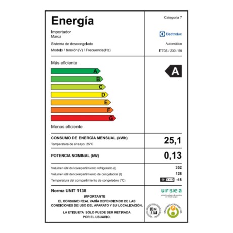 Heladera Electrolux EL-IT70S inox. inverter Heladera Electrolux EL-IT70S inox. inverter