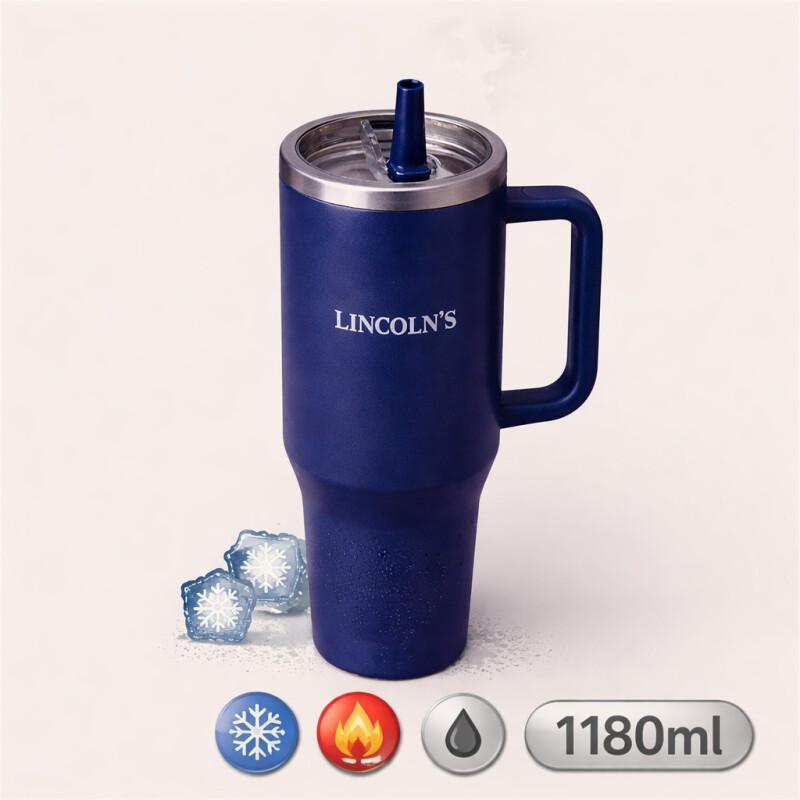 Vaso termico Acero Inox. 1180ml Lincolns Azul