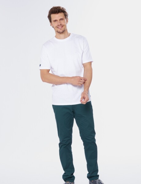 PANTALÓN CON MEDIA CINTURA ELASTIZADA Verde