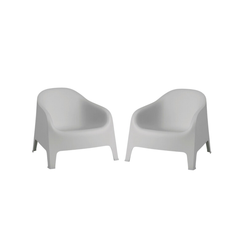 Set de 2 Silla Plastico Skarpo Jardin Liso Gris