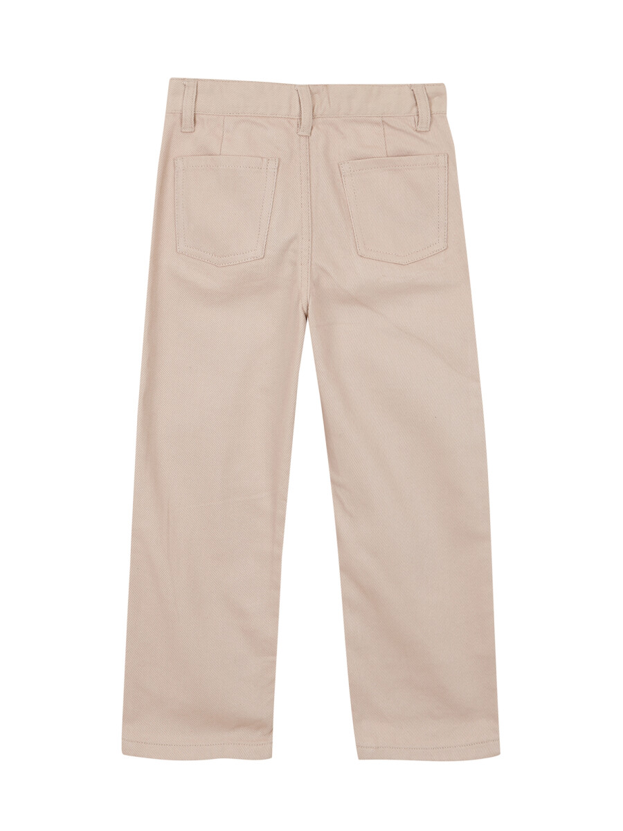 Pantalon Recto Con Bordados Piedra