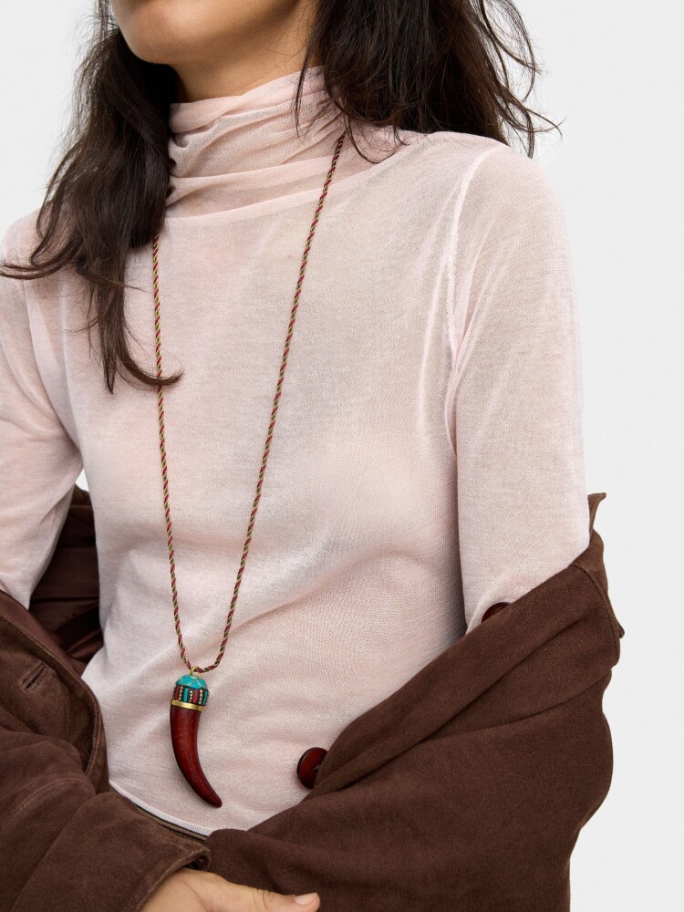Collar Largo De Colgante Étnico multicolor