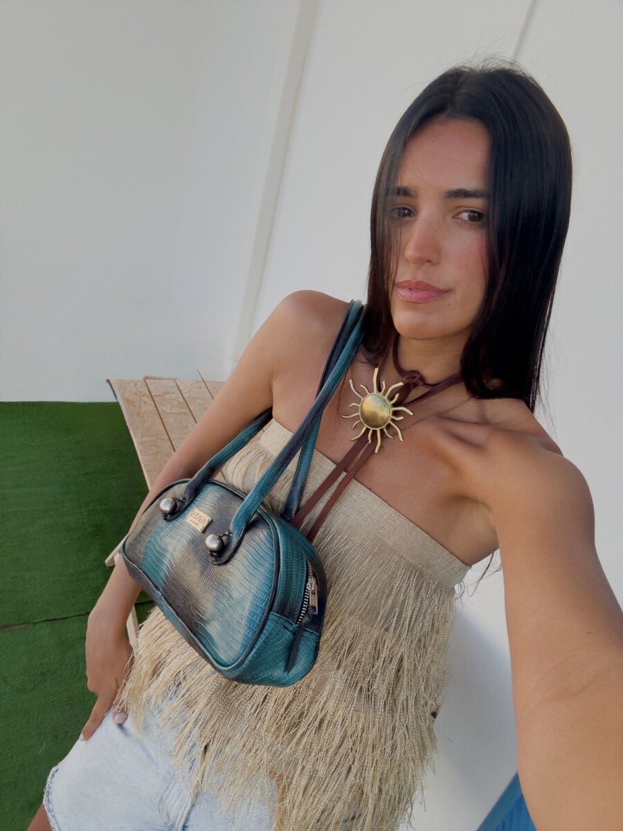 Baguette Bag - Turquesa / Negro 