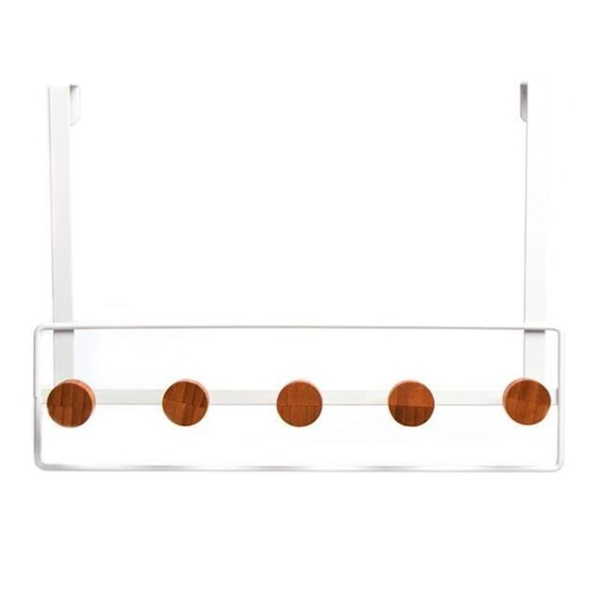PERCHERO P/PUERTA 39x38CM 5 COLGADORES NATURAL/BCO. 