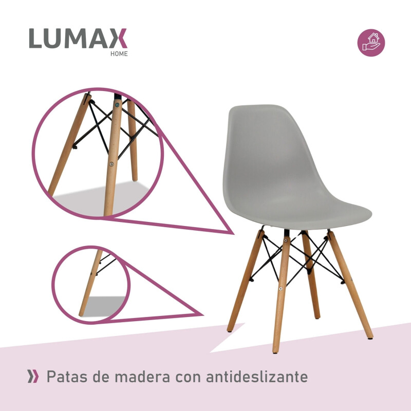 Sillas Eames Lumax Colorido Innovador Moderno Gris