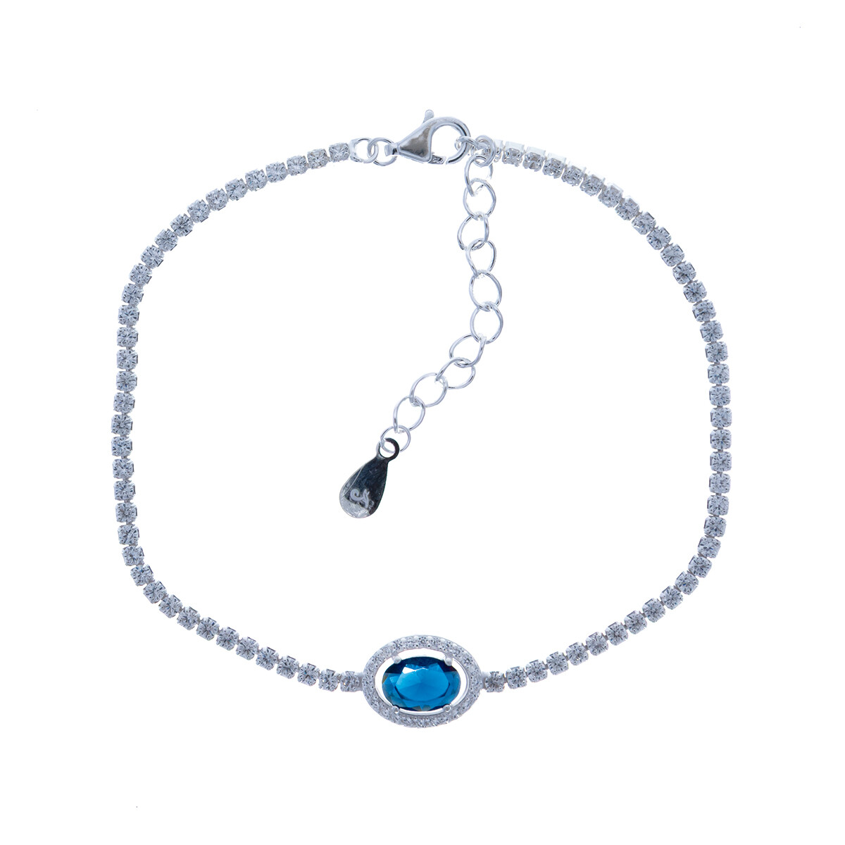 Pulsera de plata 925 con circonias. 