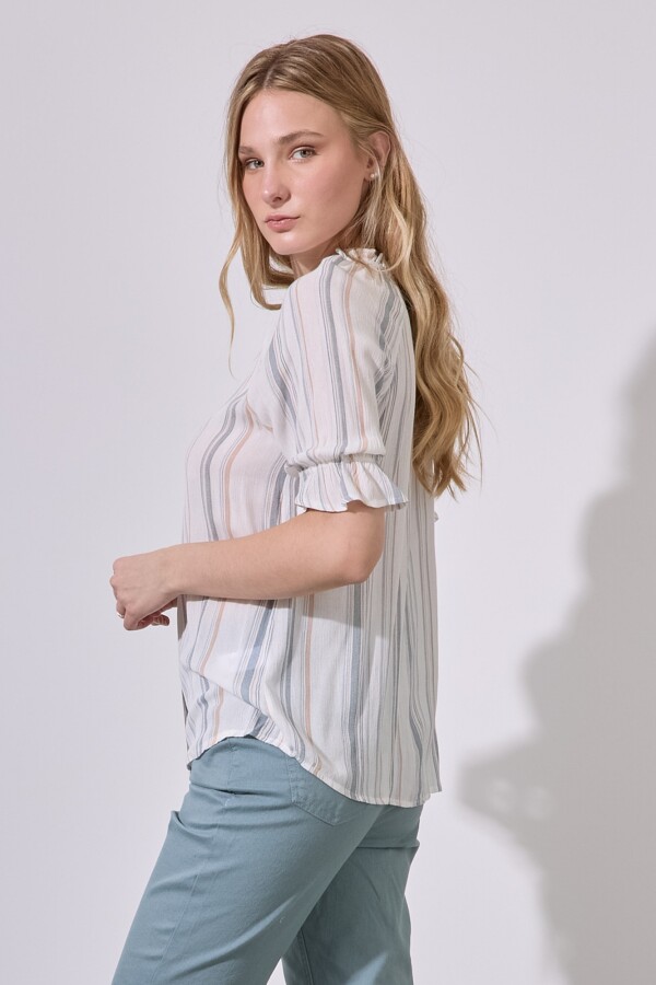 Blusa Lineas Botones BLANCO/MULTI