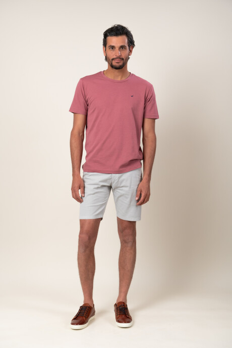 T-Shirt sin bolsillo y con logo Polvo rosa
