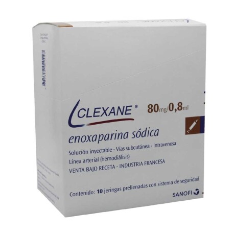 Clexane 80mg 10 Jeringas Prellenadas Clexane 80mg 10 Jeringas Prellenadas