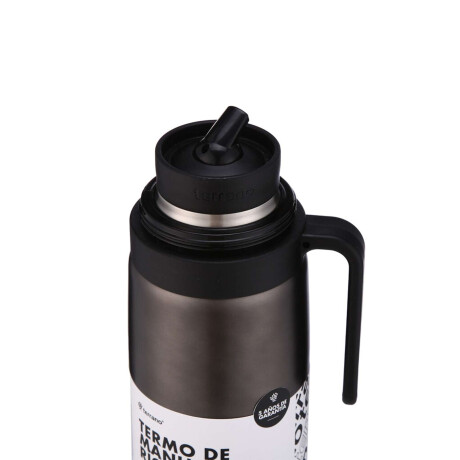 Termo 1Lt. Premium Manija Rigida Negro Metalizado