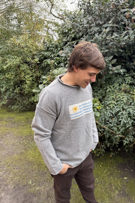 Flag Wool Sweater Men Gris