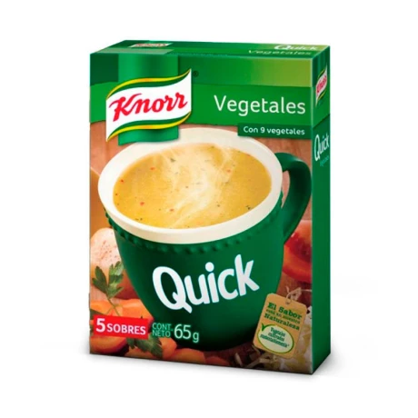 Sopa KNORR QUICK caja x 5u / 70 gr Vegetales