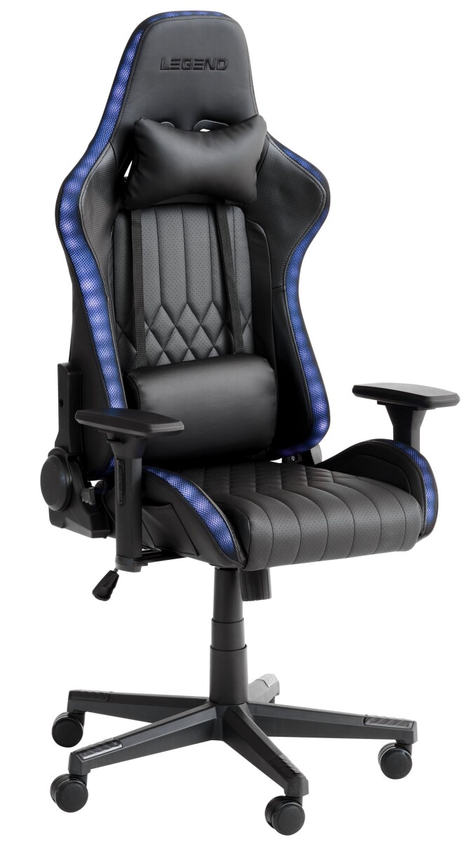 Silla gaming RANUM LED polipiel negro 