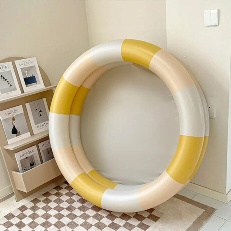 Piscina inflable infantil a rayas 90cm Amarillo