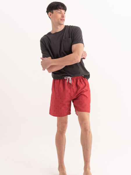 Short de baño estampado Arabesco Coral