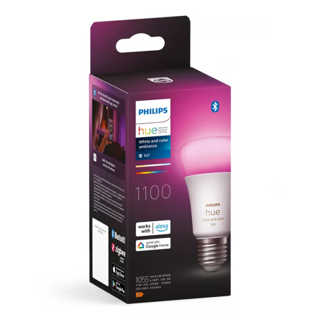 Philips Hue - Lámpara Led Inteligente 1100 929002468801 - 9W. Blanco y Color. A60. E27. 2000K-6500K. 001