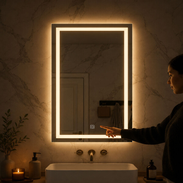 Espejo De Baño Con Luz Led 3 Tonos Rectangular Espejo De Baño Con Luz Led 3 Tonos Rectangular