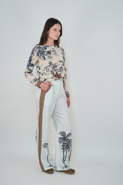 PANT MYSTIC BIRDS Blanco