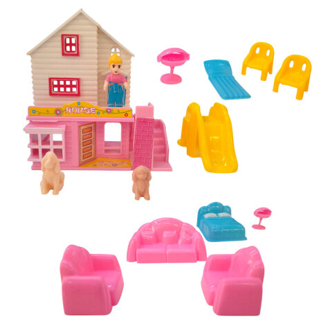 OUTLET Casa c/muñeca y muebles 2 diseños blíster Outlet Casa C/muñeca Y Muebles 2 Diseños Blíster