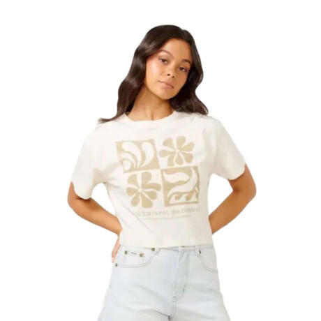 Remera Rip Curl Sunset Seeker Crop Tee Blanco Beige