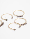 Sets Anillos Perla Set De Anillos Metal Y Perlas - Dorado