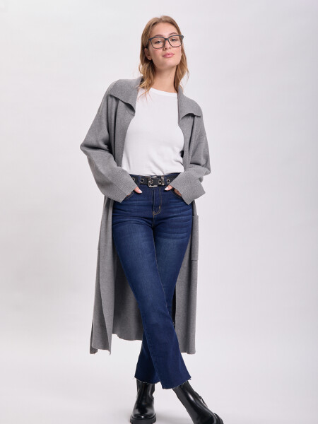 Cardigan punto Gris