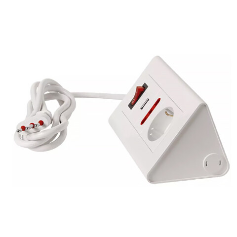 Alargue escritorio ficha 3L c/int. SCH+3L+USB 1.5m E18272