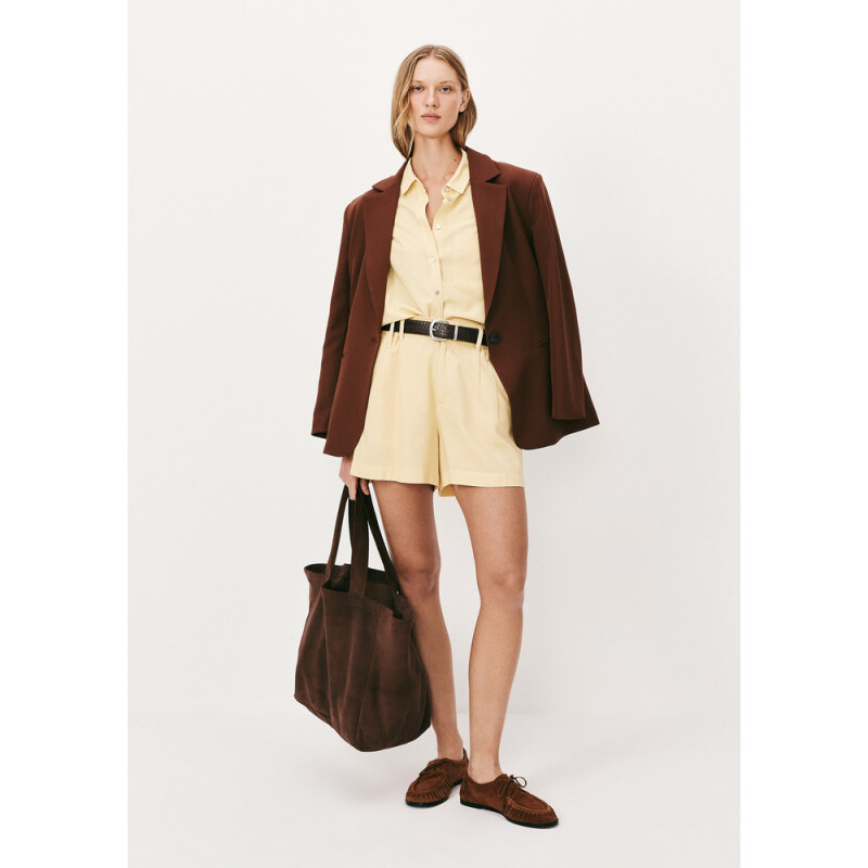 SHORTS FEM AMARELO CLARO