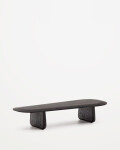 Mesa de centro Pirita de madera maciza de roble con acabado negro, 146 x 56,5 cm FSC 100%