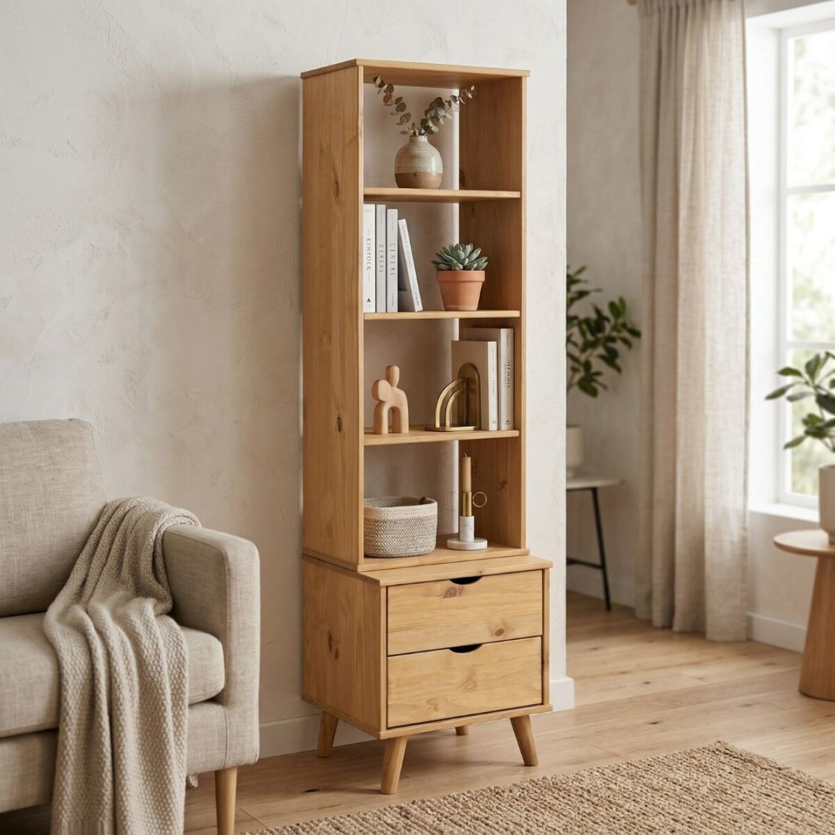 Biblioteca 2 Cajones Madera - Linea Dublin 